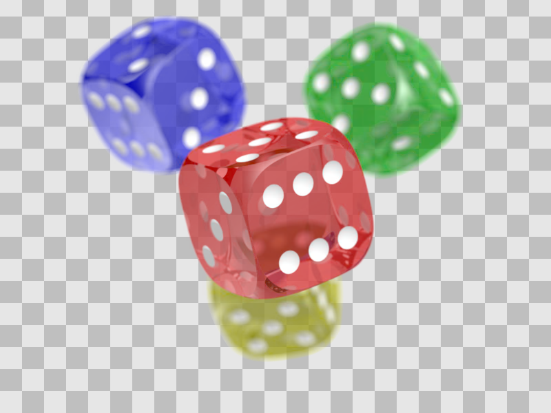Dice rendered with alpha